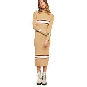 Free People Activeweare Midi Sweater Beige Dress Size XSmall NWOT $168